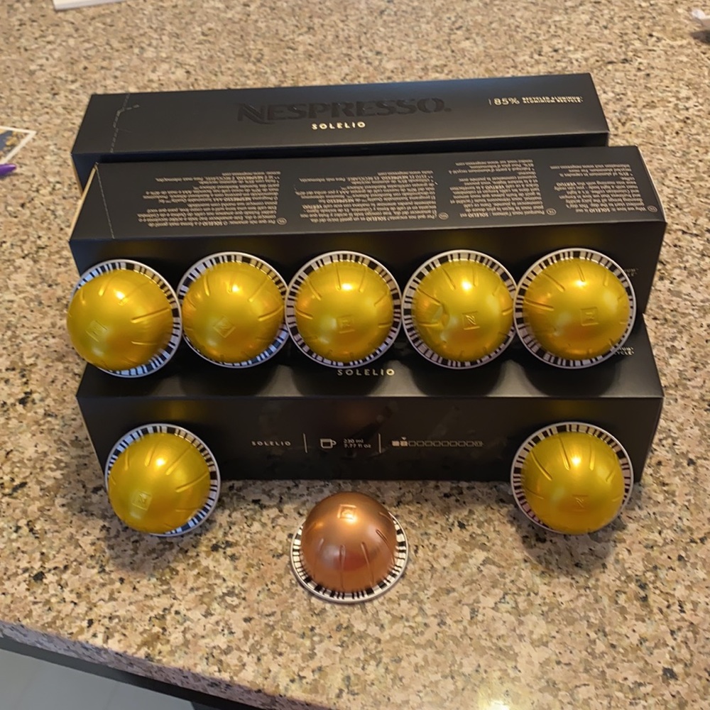 57 Nespresso Vertuo Solelio flavor pods.